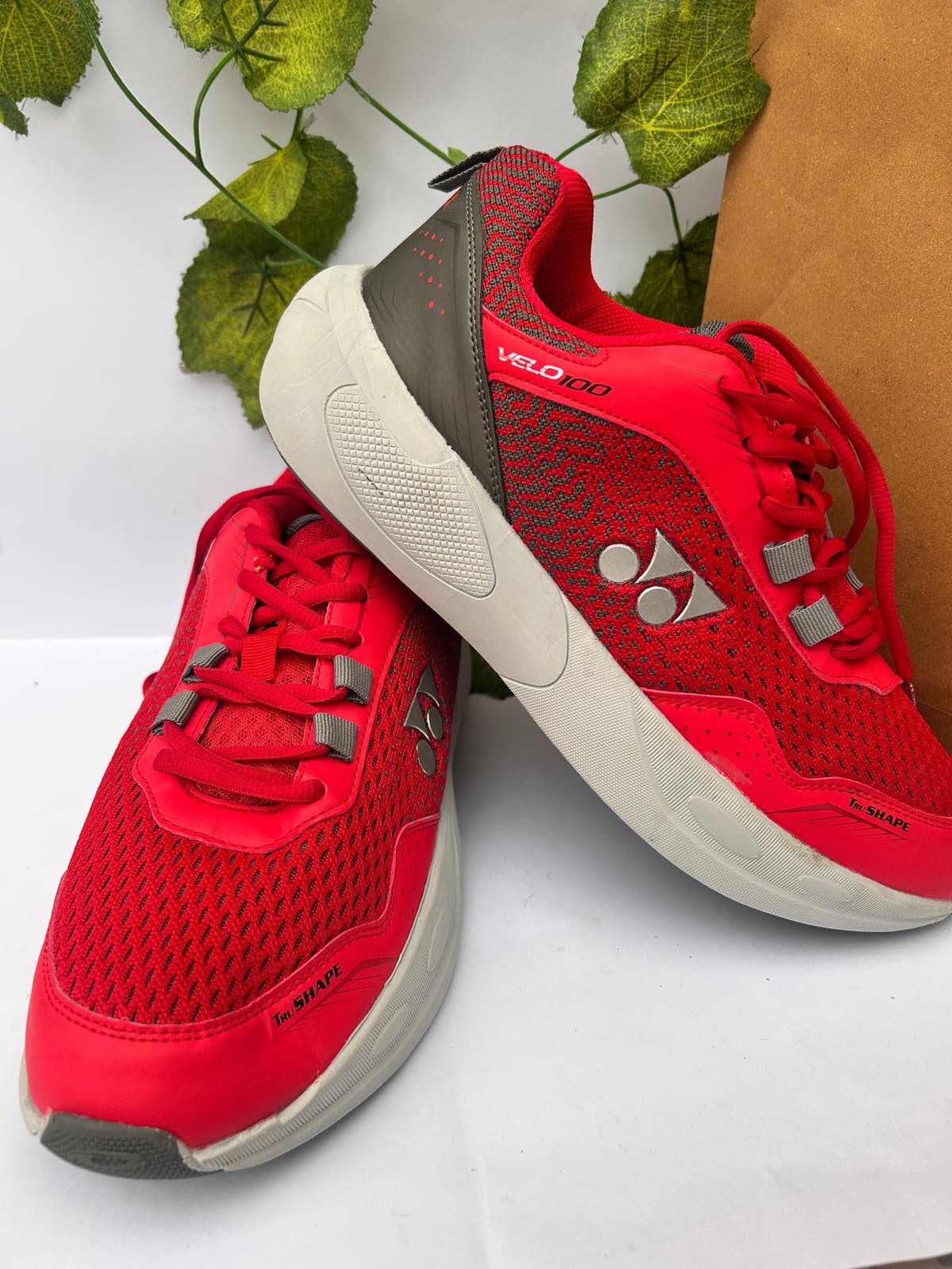 Red & Grey Cushioned Court Shoes