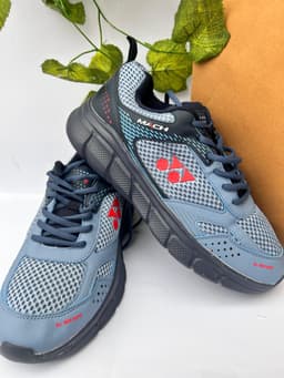 Steel Blue Mesh Court Sneakers 2